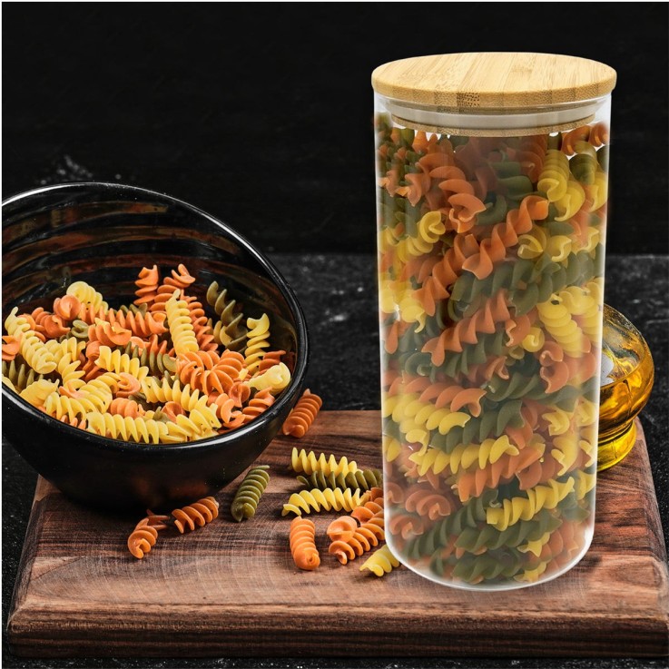 Boîte de conservation en verre 1,5L avec couvercle en Bambou Fackelmann Nature