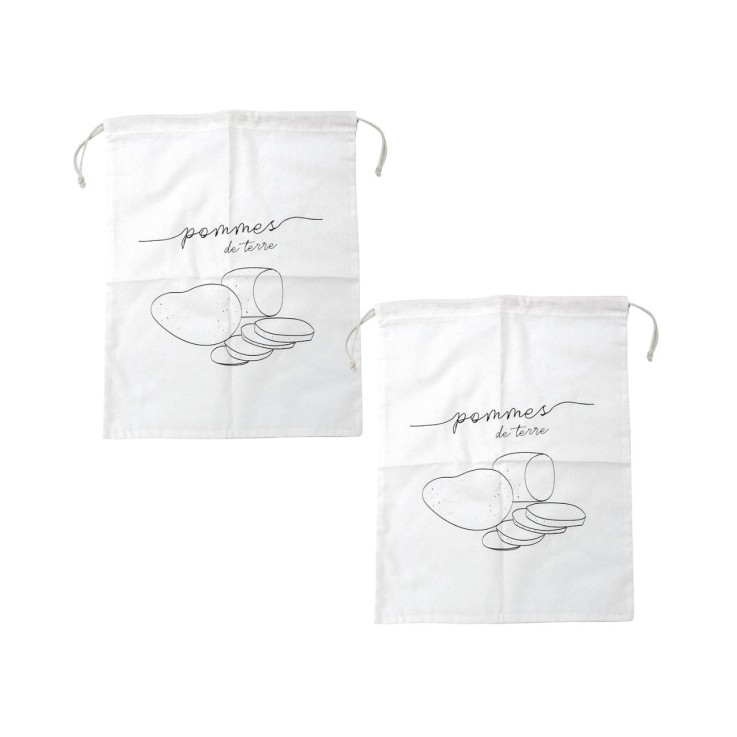 Ensemble de 2 Sacs de conservation pour pommes de terre en coton Fackelmann Eco Friendly