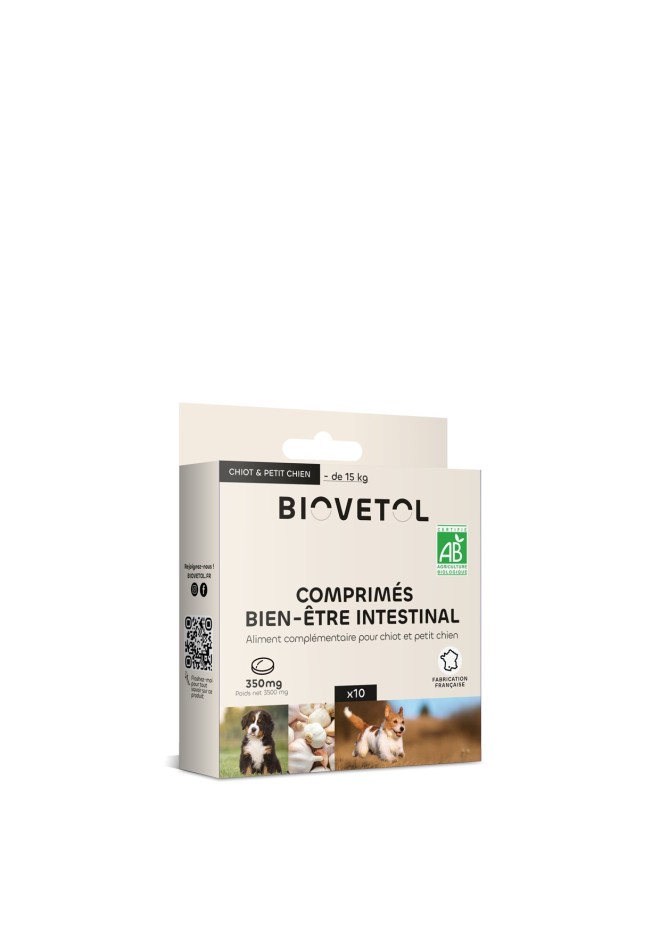 Biovetol - Comprimés Bio Bien-être Intestinal pour Petit Chien & Chiot 30g