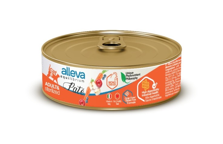 Alleva - Pâtée Equilibrium Sans Céréales au Poulet pour Chat Adulte & Stérilisé 85g