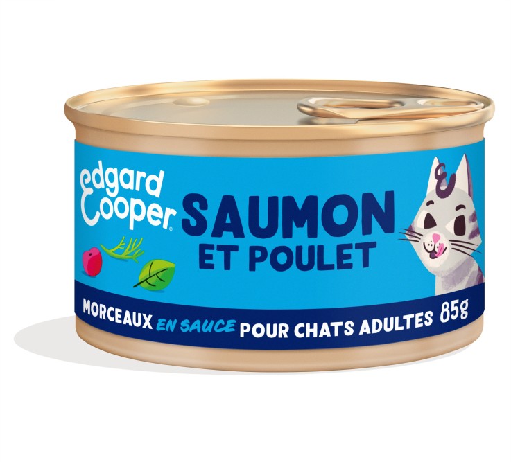 Edgard Cooper - Morceaux en sauce Sans Céréales Saumon & Poulet pour Chat 85g