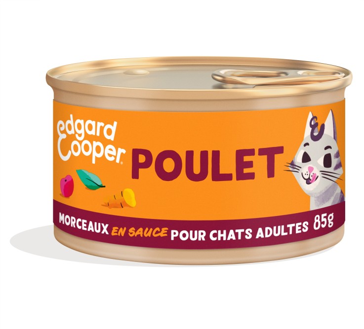 Edgard Cooper - Morceaux en sauce Sans Céréales au Poulet pour Chat 85g