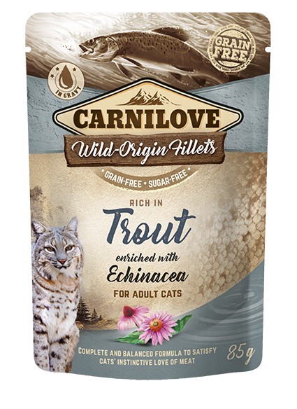 Carnilove - Alimentation Humide Sans Céréales à la Truite pour Chat 90g