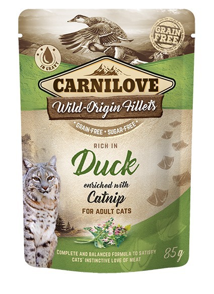 Carnilove - Alimentation Humide Sans Céréales au Canard pour Chat 90g