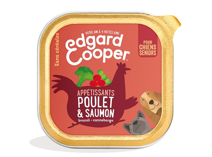 Edgard Cooper - Pâtée Sans Céréales Poulet & Saumon pour Chien Senior 150g
