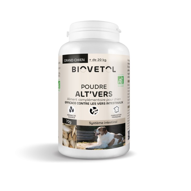 Biovetol - Vermifuge Bio en Poudre pour Grand Chien 70g