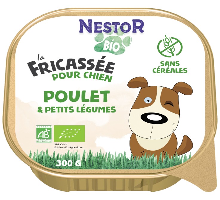Nestor - Pâtées Sans Céréales Bio au Poulet pour Chien 300g