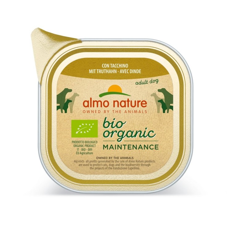 Almo Nature - Barquettes Bio Organic pour Chien à la Dinde 100g