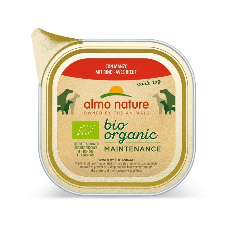 Almo Nature - Barquettes Bio Organic pour Chien au Bœuf 100g