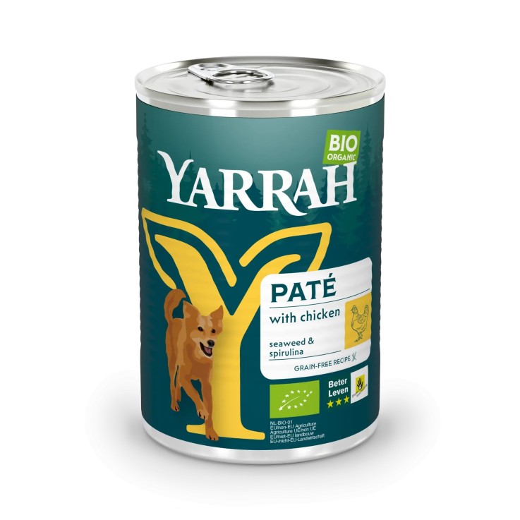Yarrah - Pâtées Bio Sans Céréales Poulet pour Chien 400g
