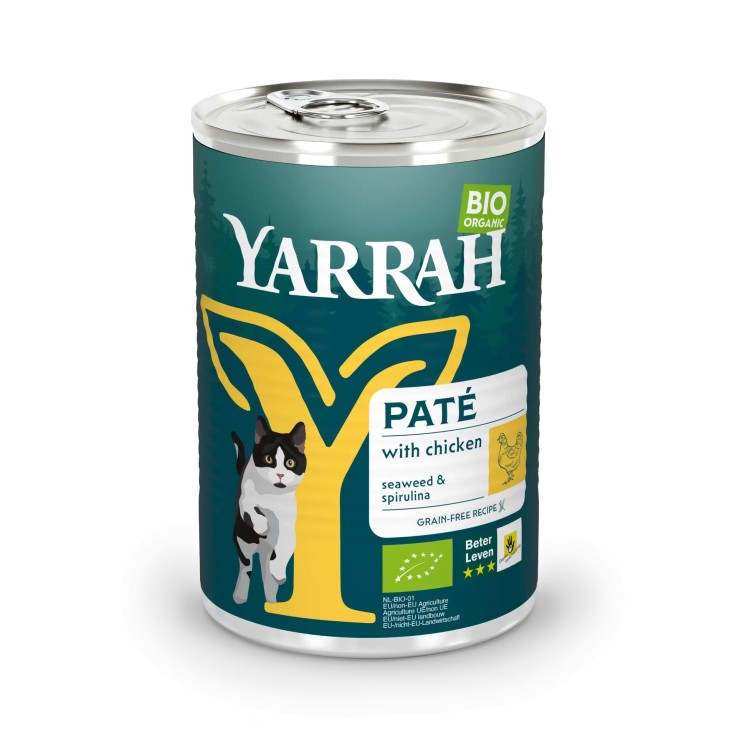 Yarrah - Pâtées Bio Sans Céréales Poulet pour Chat 400g