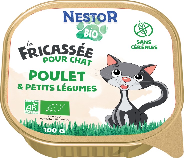 Nestor - Pâtées Sans Céréales Bio au Poulet pour Chat 100g