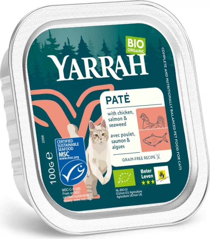 Yarrah - Pâtées Bio Sans Céréales Saumon pour Chat 100g