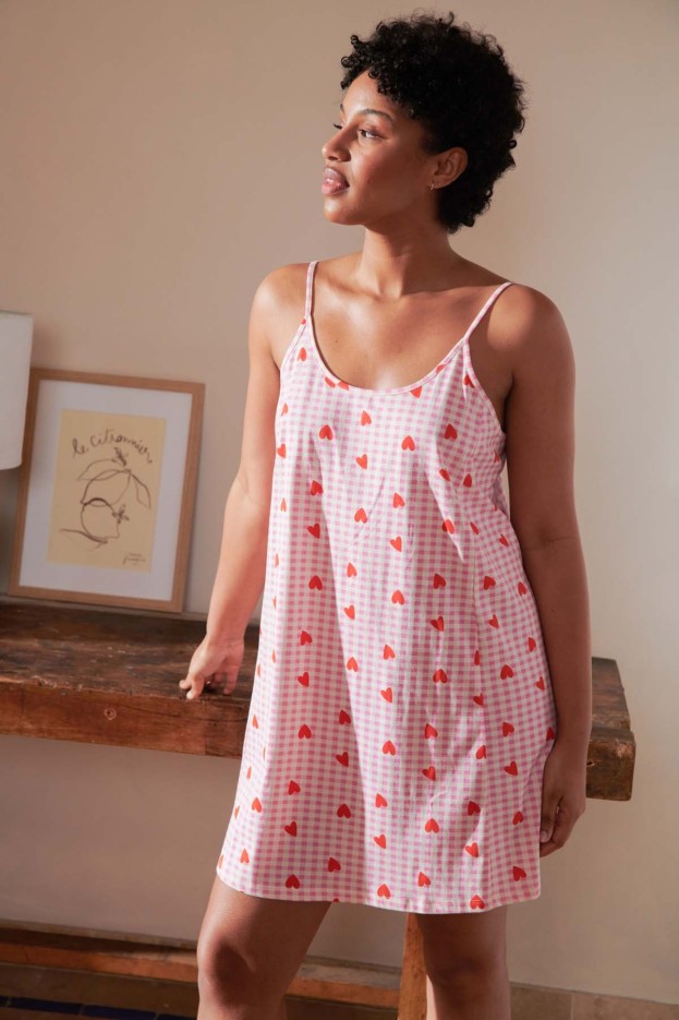 Nuisette coton imprimé vichy