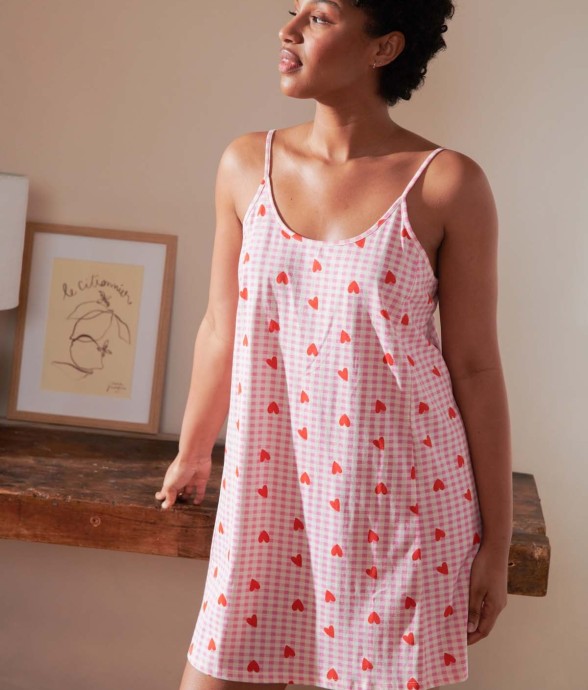 Nuisette coton imprimé vichy