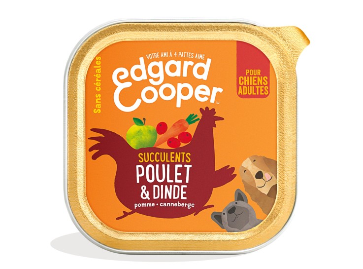 Edgard Cooper - Pâtée Sans Céréales Poulet & Dinde pour Chien