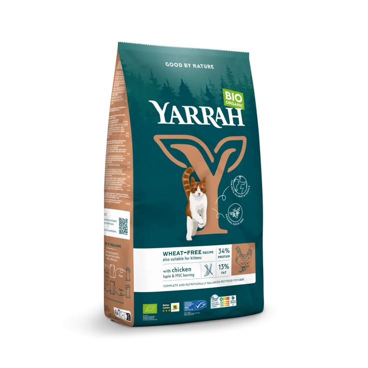Yarrah - Croquettes Biologiques Sans Blé Poulet & Poisson pour Chat et Chaton