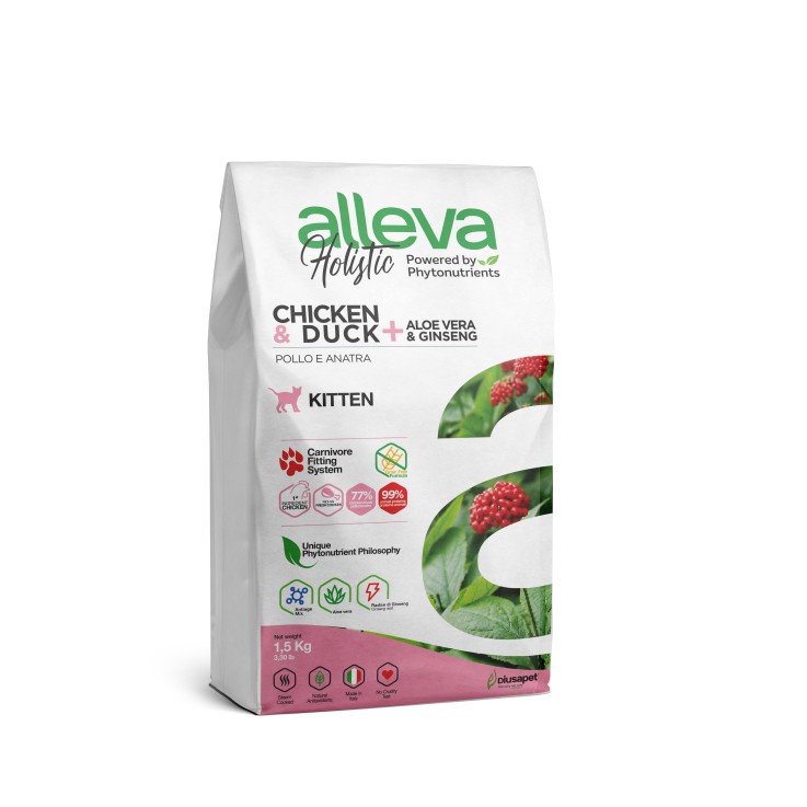 Alleva - Croquettes Sans Céréales Poulet & Canard pour Chaton