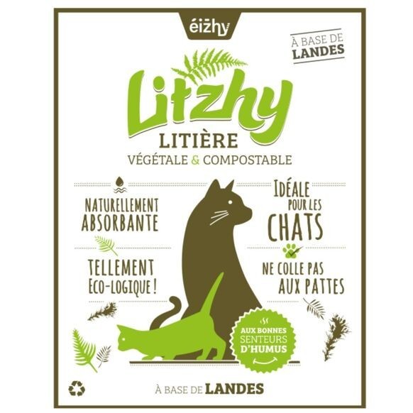 Eizhy - Litière Végétale et Compostable Litzhy à base de Landes Bretonnes