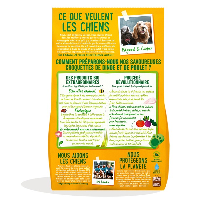 Edgard Cooper - Croquettes Bio Dinde & Poulet pour Chien