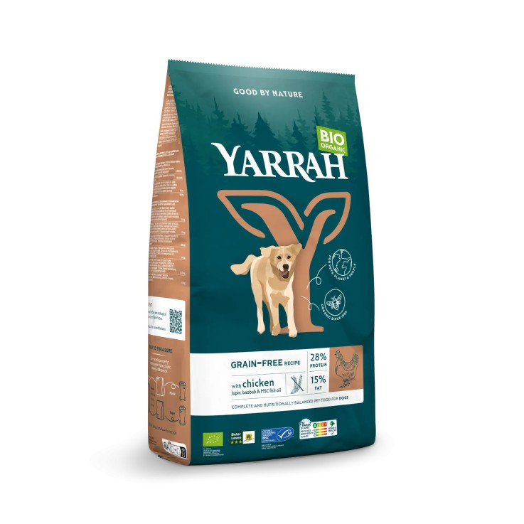 Yarrah - Croquettes Bio Sans Céréales Poulet & Poisson pour Chien