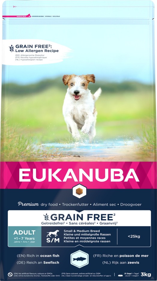 Eukanuba - Croquettes Sans Céréales au Poisson pour Chien de Petite et Moyenne Taille