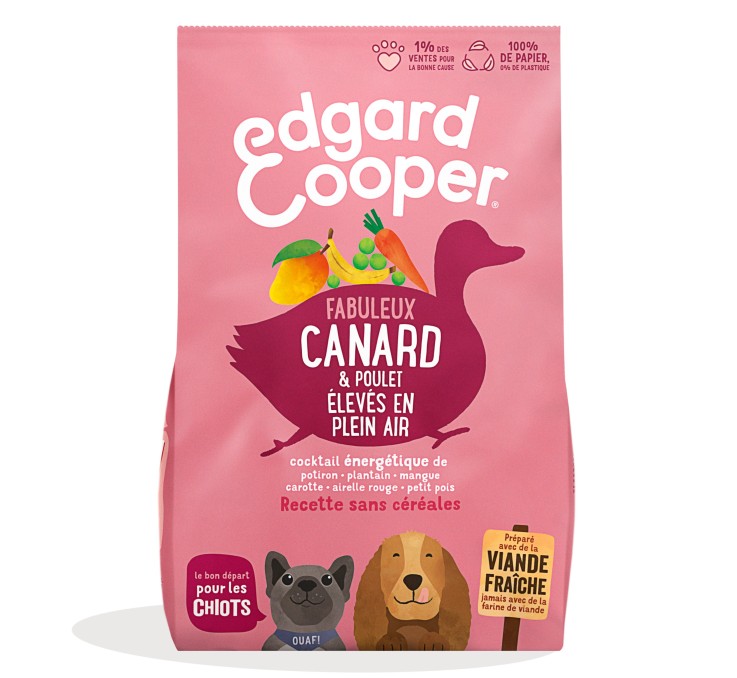 Edgard Cooper - Croquettes Sans Céréales Poulet & Canard pour Chiot