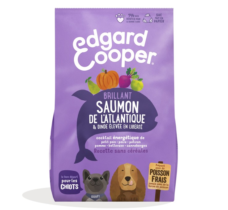 Edgard Cooper - Croquettes Sans Céréales Saumon & Dinde pour Chiot