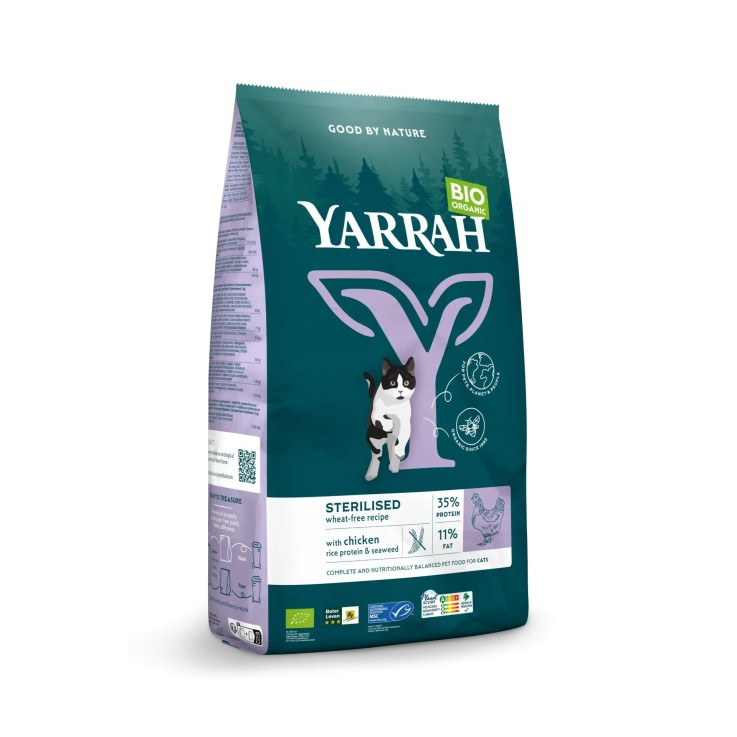 Yarrah - Croquettes Biologiques Sans Blé Poulet & Poisson pour Chat Stérilisé