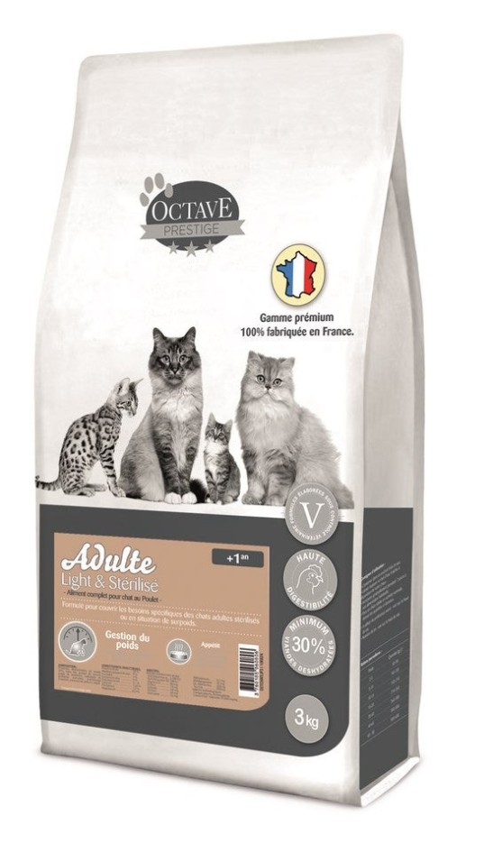 Octave Prestige - Croquettes au Poulet pour Chat Stérilisé