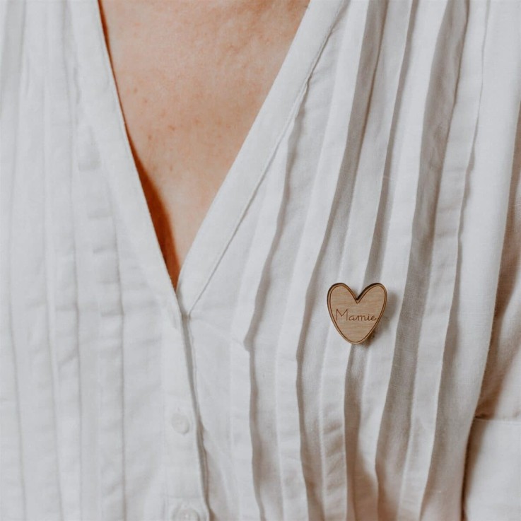 Pin's en bois - Tu vas être mamie