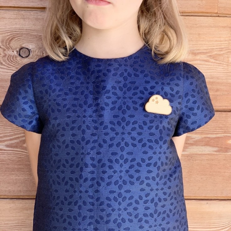 Broche en bois - Nuage
