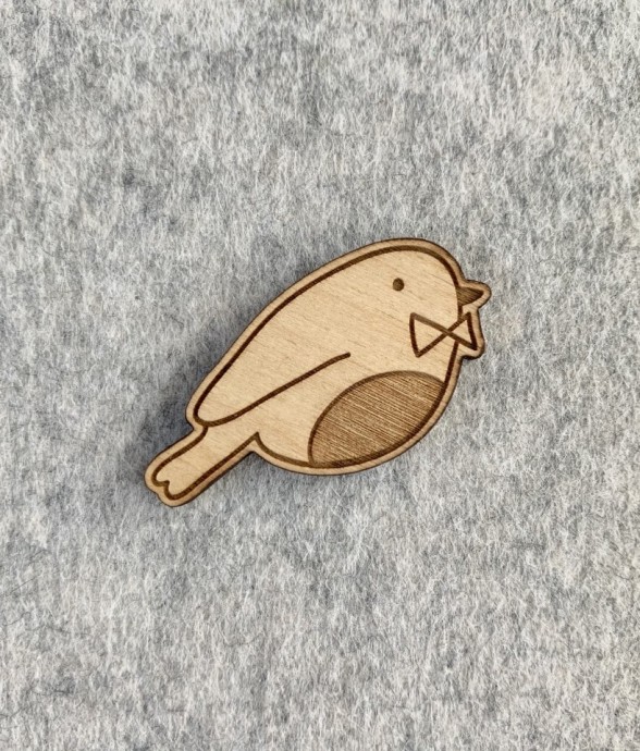 Pin's en bois - oiseau