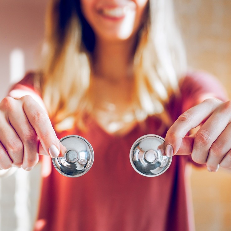 Lot de 2 Coupelles d'Allaitement en Argent - Taille Unique