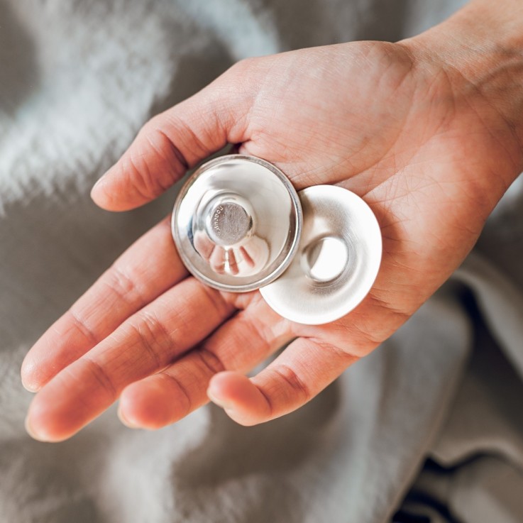 Lot de 2 Coupelles d'Allaitement en Argent - Taille Unique