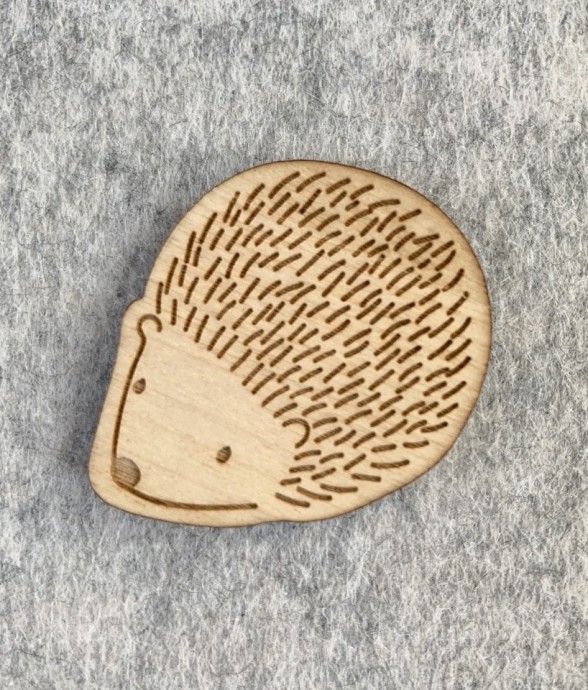 Broche en bois - Hérisson