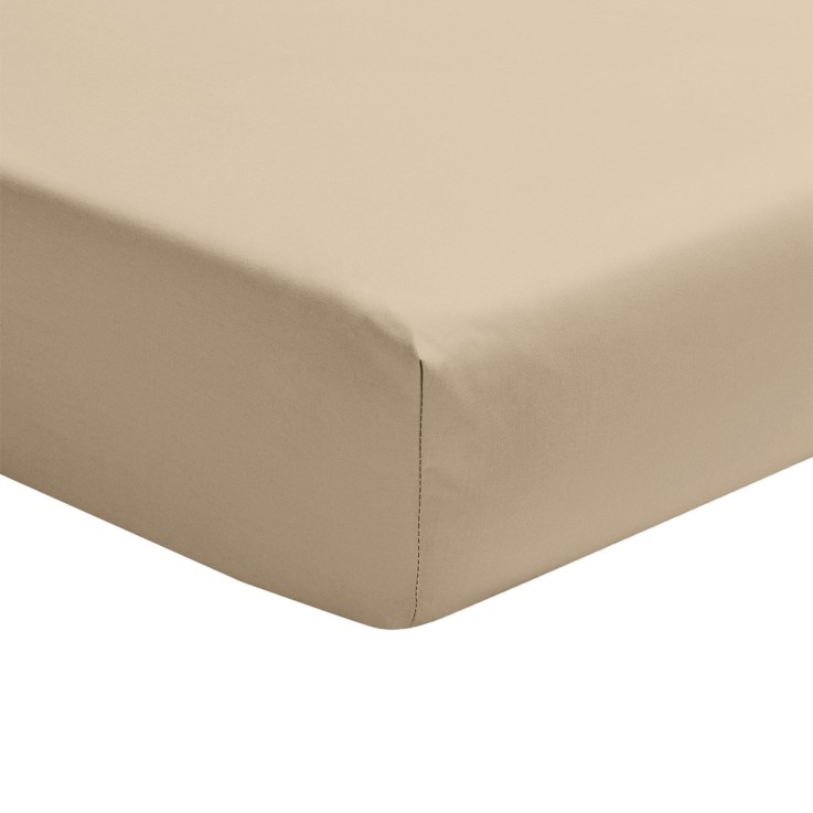 Drap housse uni en percale de coton, bonnet de 35cm, PREMIÈRE