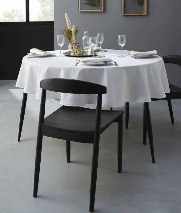 Nappe ronde unie en coton,...