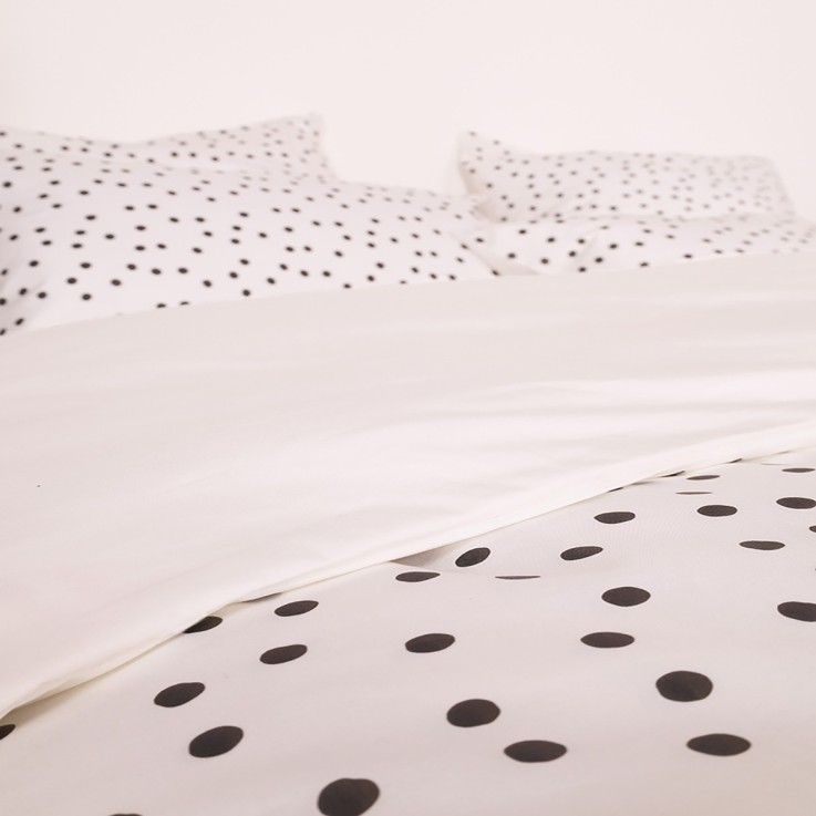 Lot de 2 taies d’oreiller imprimées en percale de coton bio, LE POIS