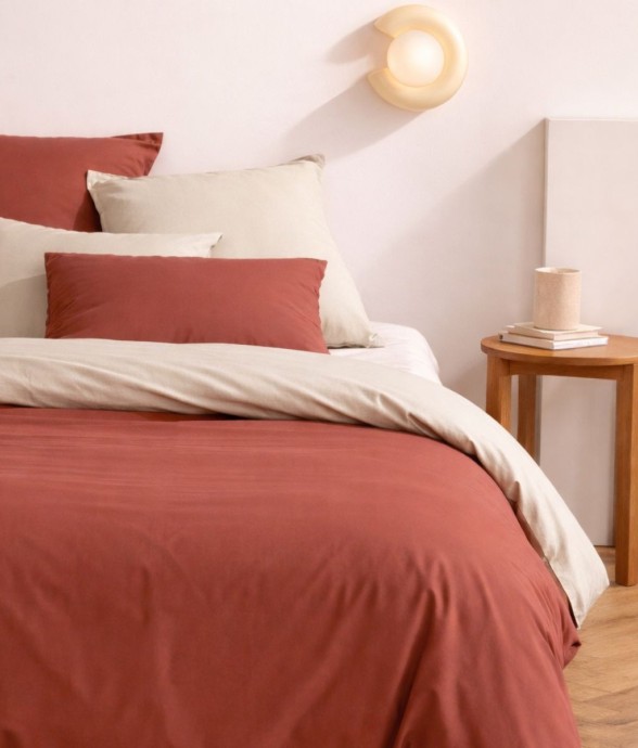 Parure de lit bicolore en...