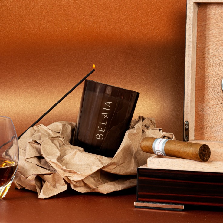 Bougie 100% naturelle et rechargeable - 180g Papier Brulé