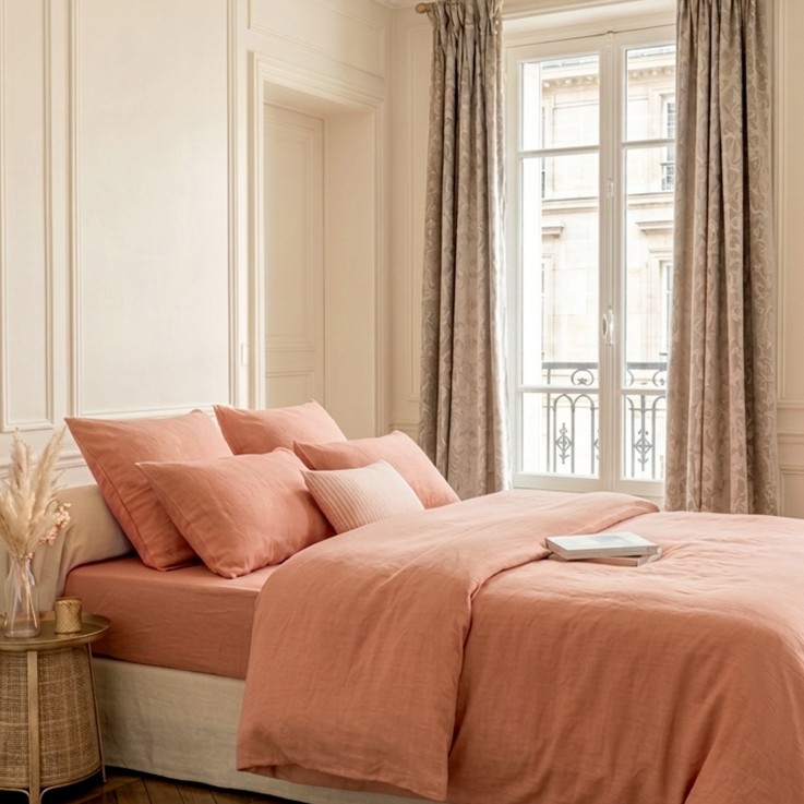 Housse de Couette Adulte Satin de Coton Bio lavé