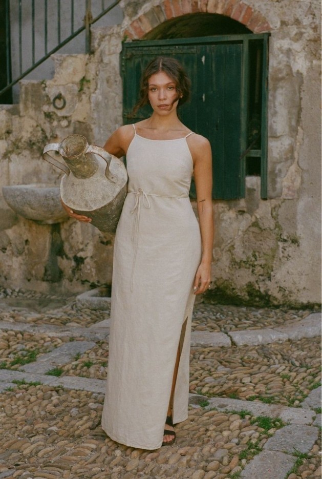 Robe Junie beige Coton Bio