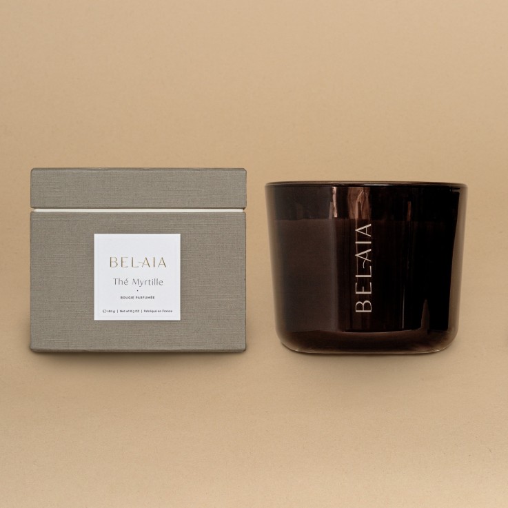 Bougie 100% naturelle et rechargeable - 500g Thé Myrtille