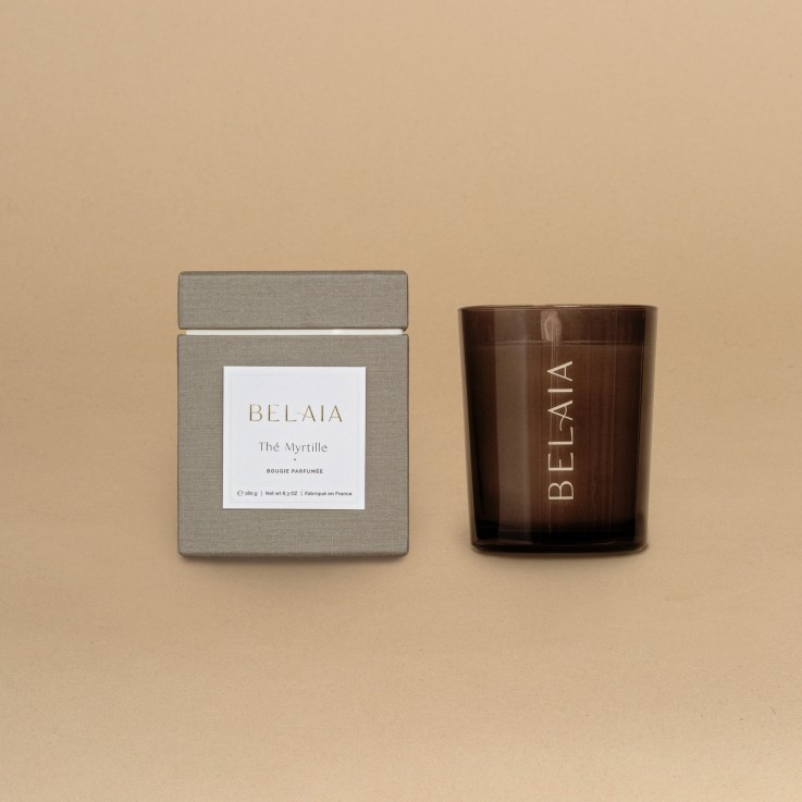 Bougie 100% naturelle et rechargeable - 180g Thé Myrtille