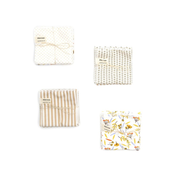 Mouchoirs lavables en coton x 4 (M)