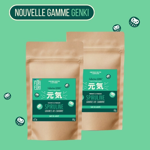 ECO-RECHARGE GENKI SPIRULINE DUO - Complément bien-être - Graine de chanvre & spiruline