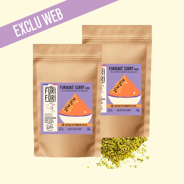 ECO-RECHARGE FURIKAKE CURRY DOUX DUO - Alternative au sel - Condiment sésame & algues