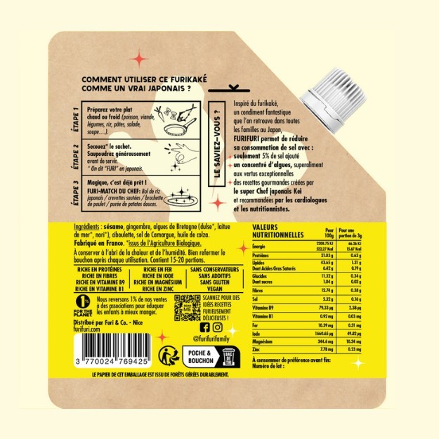 FURIKAKE GINGEMBRE DUO - Alternative au sel - Condiment sésame & algues