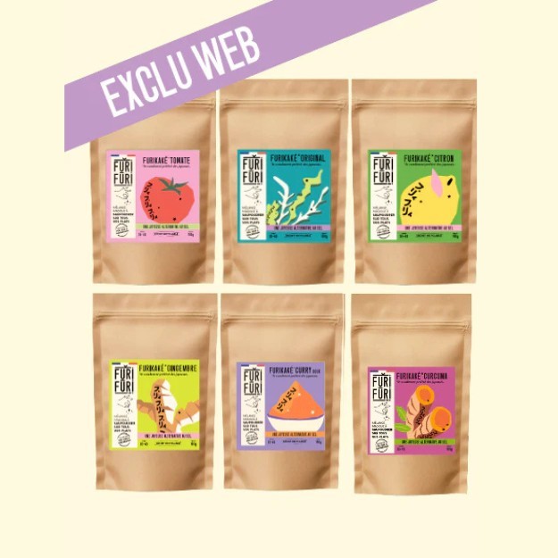 PACK 6 ECO-RECHARGES FURIKAKE - Alternative au sel - Condiment sésame & algues